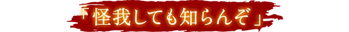 怪我しても知らんぞ